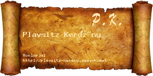 Plavsitz Kerény névjegykártya